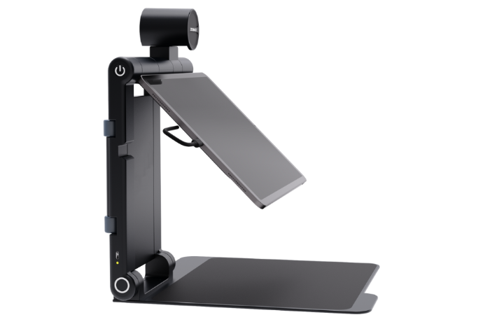 Foldable portable electronic magnifier and CCTV